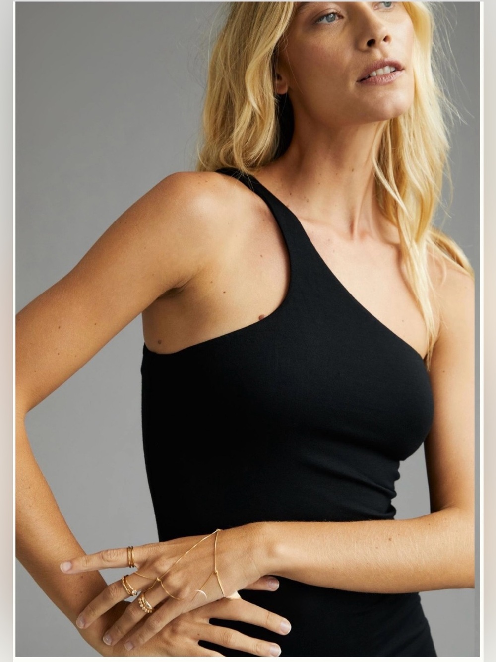 Velvet by Graham & Spencer Black One-Shoulder Maxi Dress Size S